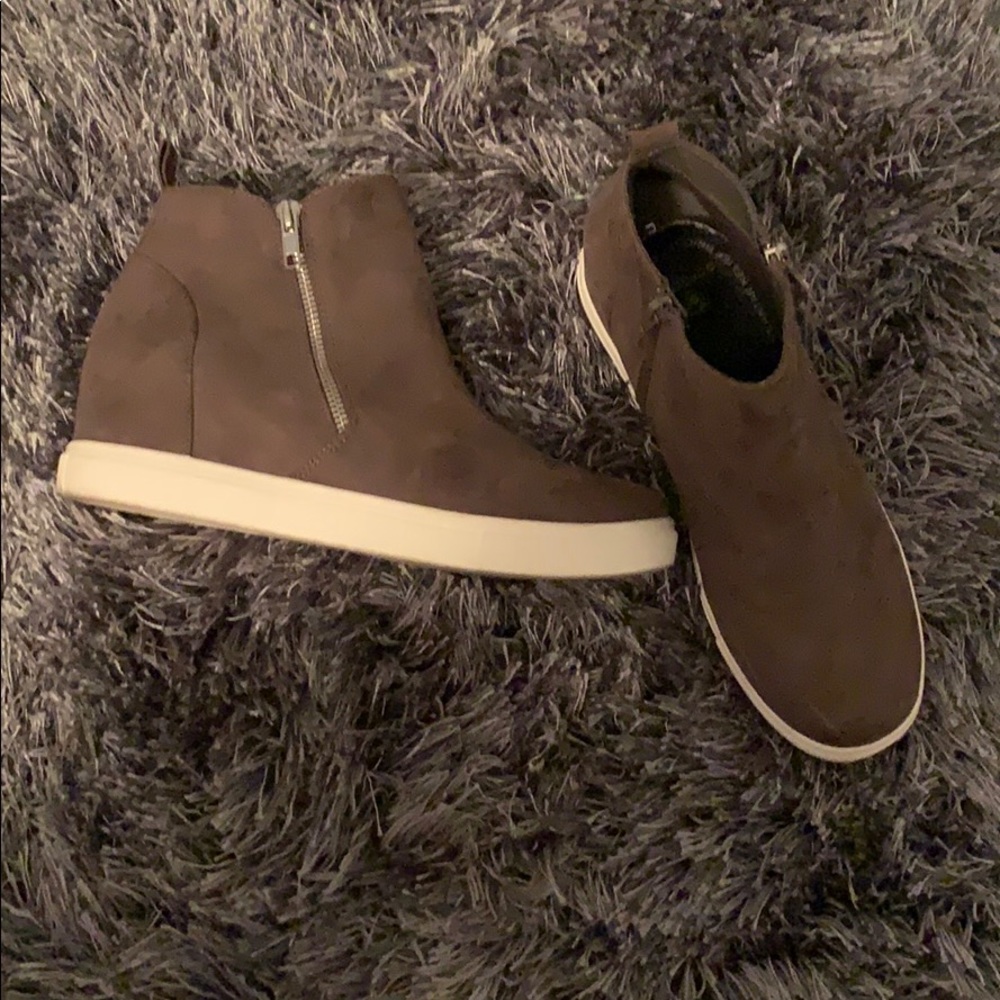 High top grey boots